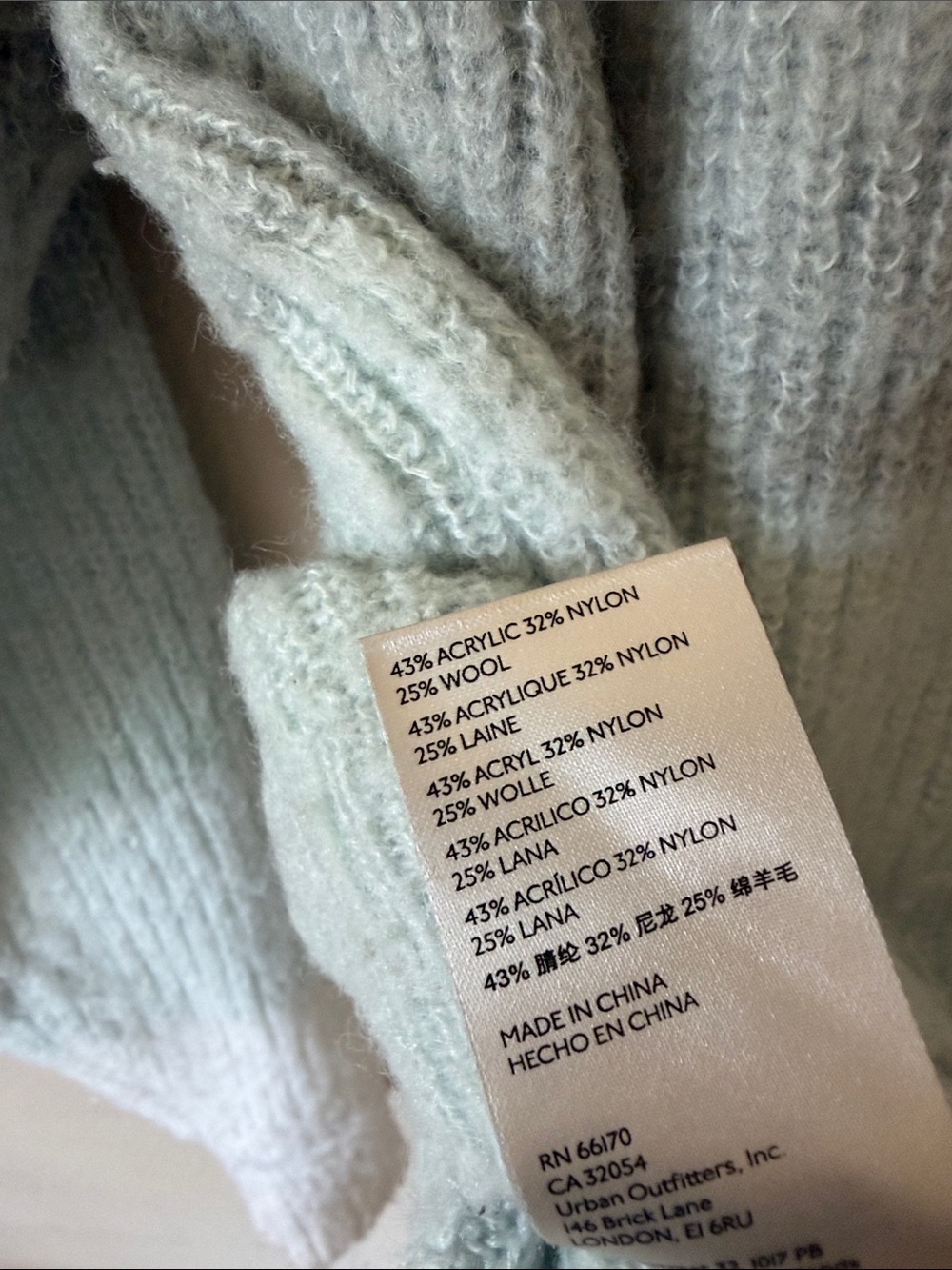 Free People Ombre Crewneck Sweater in Gray, Mint, and White - Picture 6 of 6